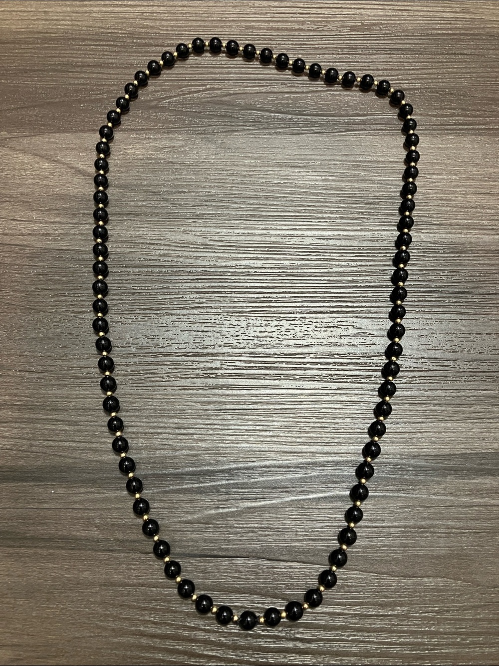 32” strand of 14K balls & Genuine Onyx - Picture 2 of 16